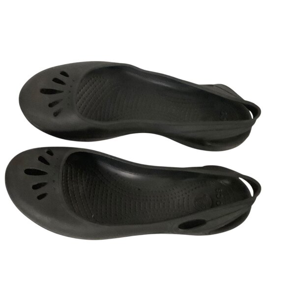 Crocs Black Thea Slingback Slip On Ballet Flat Sandals Shoes Women Size 10 - Picture 7 of 8